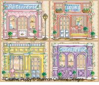 Shannon Christine Designs - Parisian Shoppe fronts (cross stitch chart)