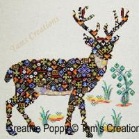 <b>Deer-in-Patches</b><br>cross stitch pattern<br>by <b>Tam\'s Creations</b>