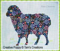 Tam&#039;s Creations - Sheep-in-patches (cross stitch pattern chart)