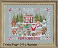 Tiny Modernist - Red House Merry Christmas (cross stitch chart)