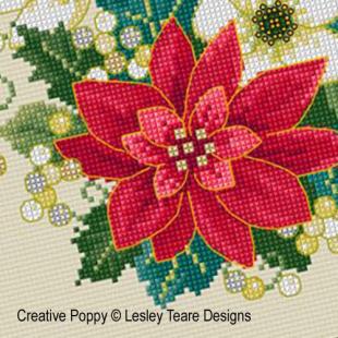 Christmas Poinsettia Cross Stitch Patterns For Tea Towels