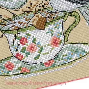 BLUETITS et Blossom Photo cross stitch chart conçu par Lesley Teare