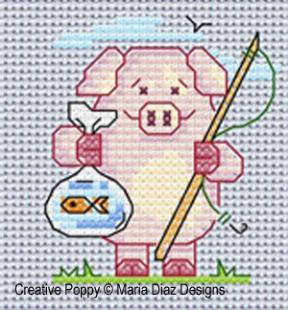 Pig Cross Stitch Pattern  Piggy's Picture Chart - Crealandia