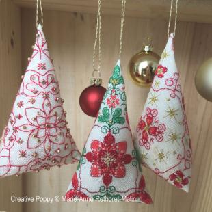 Marie-Anne Réthoret-Mélin - Fun Christmas characters (set of 3 hanging  ornaments) (cross stitch pattern)