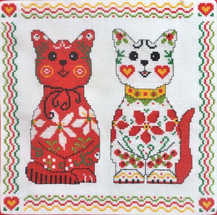 Poppy A Posy of Cats Textile Heritage Pincushion Counted Cross Stitch Kit 