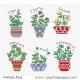 <b>Herb pots</b><br>cross stitch pattern<br>by <b>Maria Diaz</b>