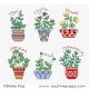 <b>Herb pots</b><br>cross stitch pattern<br>by <b>Maria Diaz</b>