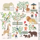 <b>Baby at the Zoo (large pattern)</b><br>cross stitch pattern<br>by <b>Perrette Samouiloff</b>