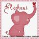 <b>E is for Elephant - Animal Alphabet</b><br>cross stitch pattern<br>by <b>Alessandra Adelaide Neeedleworks</b>