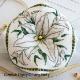 <b>White Lily Biscornu</b><br>cross stitch pattern<br>by <b>Faby Reilly Designs</b>