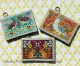 <b>Card cases with flower motifs (2)</b><br>Pigeon, Quails, Squirrels<br>cross stitch pattern<br>by <b>Gera! by Kyoko Maruoka</b>