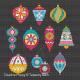 <b>Bright Baubles Retro Ornaments</b><br>cross stitch pattern<br>by <b>Tapestry Barn</b>